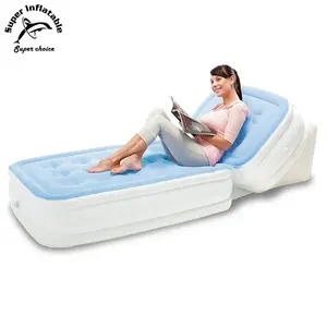 Dossier réglable Portable mode meubles amusants Relax floqué lit pneumatique gonflable avec pompe électrique pour adulte