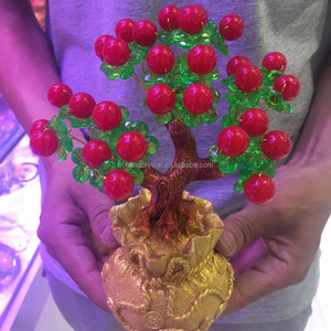 Calcedonia piedra preciosa <span class=keywords><strong>cristal</strong></span> de cuarzo <span class=keywords><strong>bonsai</strong></span> suerte árbol para la decoración del hogar - Product Image 1