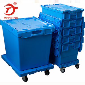 Plastic crate with Lid Nestable Logistics Tote Boxes bin moving turnover