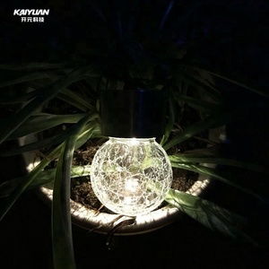 Nuevo estilo de Decoración led crackle glass energía solar lights jar - Product Image 3