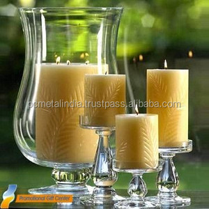 Bougeoirs de mariage en cristal d'or faits à la main décoration de la maison en verre avec un design élégant de pièce maîtresse - Product Image 5