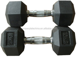 Mancuerna Hexagonal de Goma para Gimnasio Comercial con Núcleo de Hierro Fundido - Para Hombre - Product Image 2