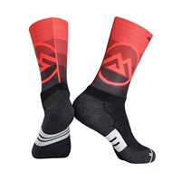Chaussettes de cyclisme pour hommes, respirantes et personnalisées, longues, aérées, avec impression par Sublimation, 100 pièces