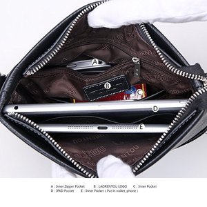 Borsa a <span class=keywords><strong>tracolla</strong></span> da <span class=keywords><strong>uomo</strong></span> in vera Cow Top in pelle a grana con chiusura a cerniera con Design a portafoglio lungo - Product Image 5