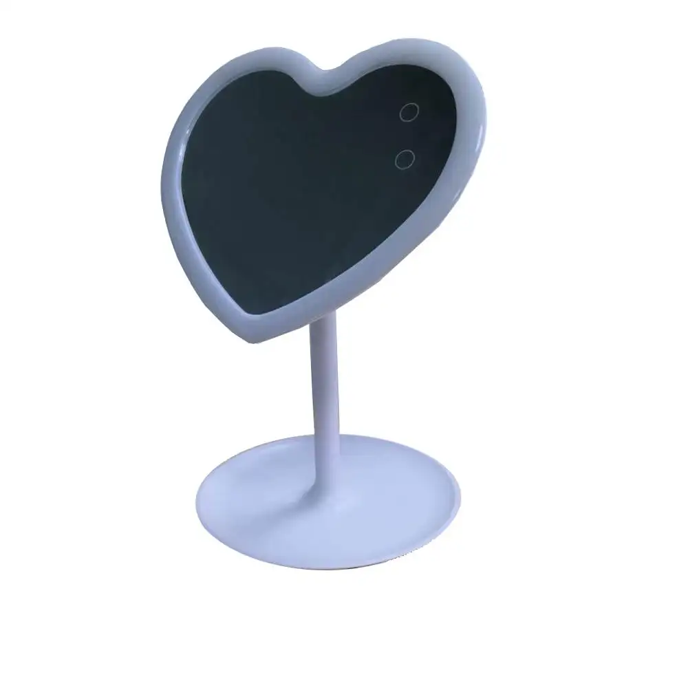 Heart shape Sublimation mirror Table lamp plastic Mirror glass night stand