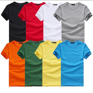 T-shirt da uomo in cotone 100% a collo bianco mezze maniche - Product Image 1