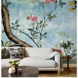 Papel de parede mural impresso, vinil pvc 3d foto desenhos decoração de casa papel de parede