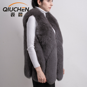 Venta caliente fábrica proveedor de niñas de invierno de piel de zorro <span class=keywords><strong>chaleco</strong></span> real <span class=keywords><strong>Chaleco</strong></span> de piel - Product Image 3