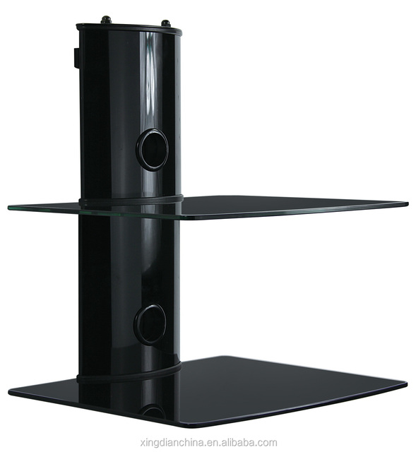 DVD Player Cable Box Wall Mount 2 Shelf Stand Direct TV Glass Receiver HD Stand