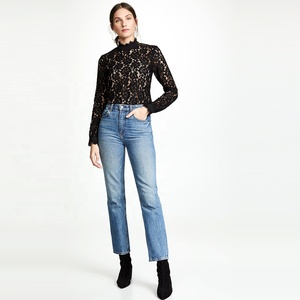 Autunno donna taglie forti camicie Casual a maniche lunghe top in pizzo nero con modello solido comode camicette da donna - Product Image 5