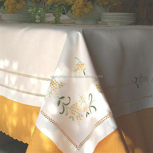 Embroidery Mimoza <b>Tablecloth</b> Hemstitch <b>Tablecloth</b> Table Linen - Product Image 4