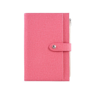 Linnen Pu Cover Multifunctionele Rits Pocket Notebook Leuke Koreaanse Notepad