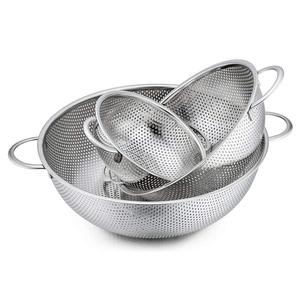 भारी शुल्क Dishwasher सुरक्षित 1/3/5 चौथाई गेलन स्टेनलेस स्टील माइक्रो-छिद्रित <span class=keywords><strong>Colanders</strong></span>