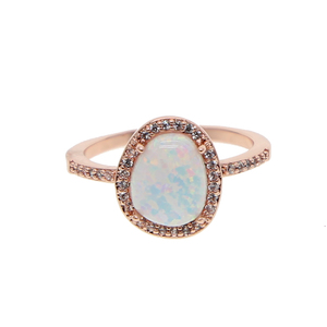 Promotion bague en opale de feu <span class=keywords><strong>blanche</strong></span>, bijoux personnalisés, grande <span class=keywords><strong>pierre</strong></span> rose or, <span class=keywords><strong>pierre</strong></span> unique, bijoux vintage modernes - Product Image 1