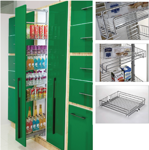 Phụ Kiện Nhà Bếp Kéo Ra Đơn Vị Cao Phòng Đựng Thức Ăn Giỏ Lưu Trữ Bằng Thép Không Gỉ Được Xây Dựng Trong Tủ - Product Image 2