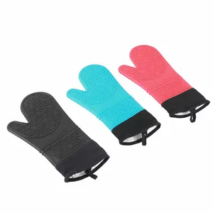 Wholesale High Temperature Heat Resistant Silicone BBQ Gloves For Cooking High Heat Oven Mitts Bakeware