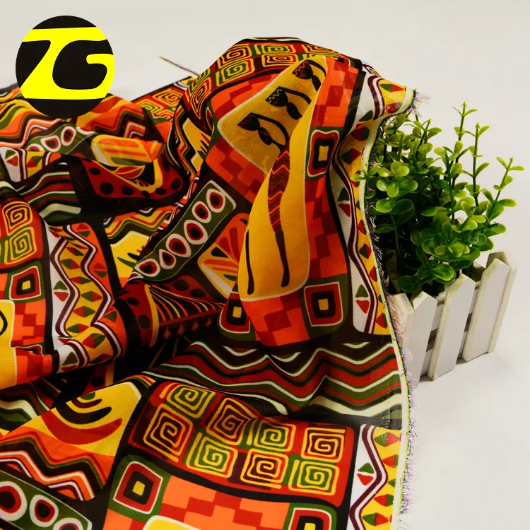 50D polyester Korean chiffon fabric african fashion print chiffon fabric for scarf