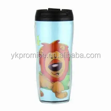 Tazza da viaggio in plastica FAI DA TE Foto di Viaggio Tazza Tazza di Inserire le tue foto 12OZ con flip top