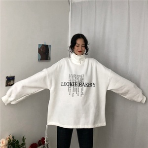 कपास कोरियाई पत्र लंबी आस्तीन शराबी hoodies - Product Image 5
