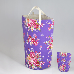 <b>Round</b> Green shape flower design colored laundry <b>baskets</b> for bathroom design - Product Image 3