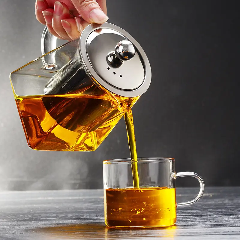 wholesale price heat resistant borosilicate glass teapot with infuser