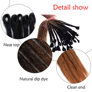 Extensions de dreadlocks de 20 pouces pour femmes/hommes, dreadlocks synthétiques bicolores faites à la main, extensions de dreadlocks longues à extrémité unique, style hippie, cheveux reggae - Product Image 4