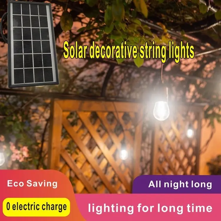 Drop Socket String Lights 3v Energy Conservation Design Solar Powered 7.75meter Hanging Sockets Indoor/Outdoor Festoon String Lights