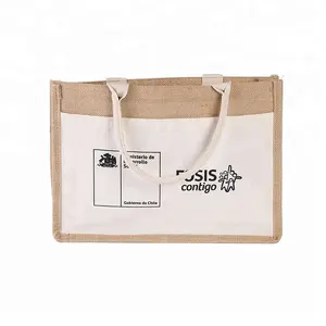 Di modo personalizzato riutilizzabile sacchetto di iuta promozionale riciclato pieghevole tote shopping bags