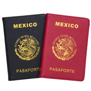 Özel yüksek kaliteli deri meksika seyahat pasaport tutucu adam & kadınlar için