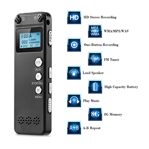 Enregistreur <span class=keywords><strong>vocal</strong></span> numérique mini 8 Go, 80 heures d'<span class=keywords><strong>enregistrement</strong></span>, format WAV MP3, interface USB, batterie au lithium, <span class=keywords><strong>enregistrement</strong></span> audio musical - Product Image 6