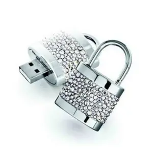 Christmas / Birthday Promotional Gift Lock set auger Crystal jewelry usb flash drives 8gb usb keys