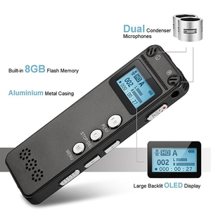 Enregistreur <span class=keywords><strong>vocal</strong></span> numérique mini 8 Go, 80 heures d'<span class=keywords><strong>enregistrement</strong></span>, format WAV MP3, interface USB, batterie au lithium, <span class=keywords><strong>enregistrement</strong></span> audio musical - Product Image 4