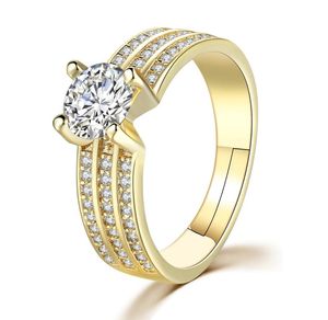 Adjustable <strong>Ring</strong> <strong>Top</strong> <strong>Finger</strong> <strong>Ring</strong> Gold /silver Color 3 Row With Cubic Zircon Wide <strong>Ring</strong> Fashion Jewelry Wholesale - Product Image 1