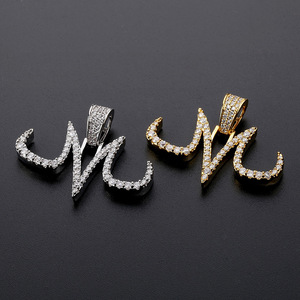 สร้อยคอฮิปฮอปมังกร Majin Buu,ลายสักเครื่องหมาย M จี้ Mirco Pave CZ แหวนเพชรปลอมสำหรับเป็นของขวัญเครื่องประดับสำหรับผู้ชายและผู้หญิง - Product Image 5