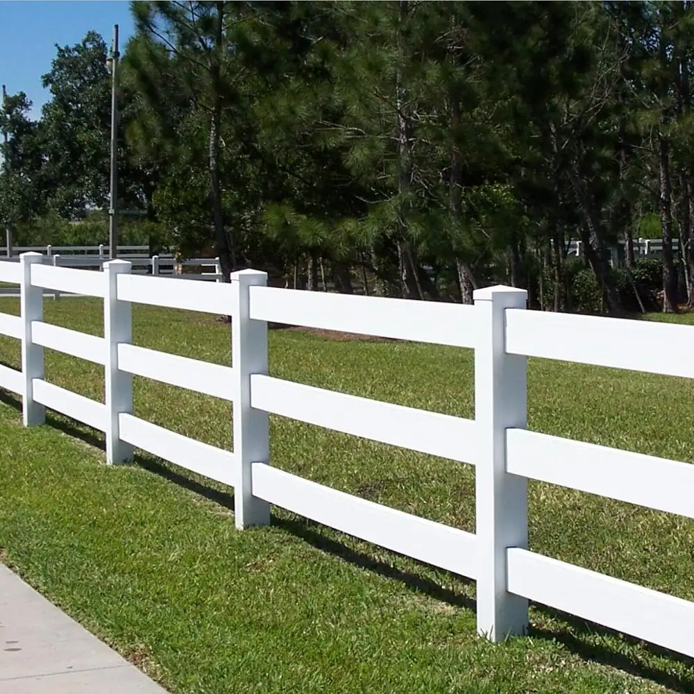 Fentech 3-rieles de plástico de alta calidad de pvc al por mayor granja de esgrima para la venta se caballo cerca de vinilo