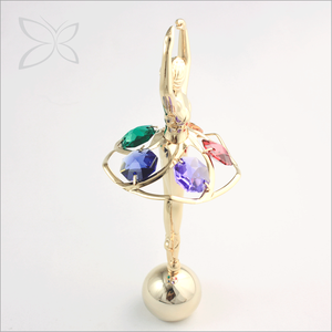 Crystocraft Statue de danseuse de ballet du Lac des cygnes en cristal taillé brillant plaqué or 24 carats, couleurs assorties, figurine de ballerine, cadeau, Europe - Product Image 3