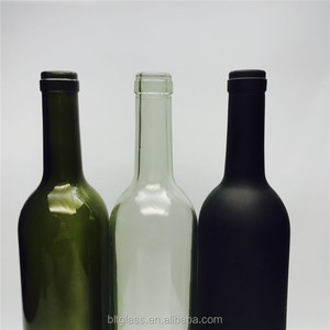 Lege Matzwarte Logo Gedrukt Donker Matte Glazen Rode Wijnfles Met Kurk 750Ml - Product Image 3
