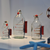 Bouteille de vœux pour bateau de Pirate, flacon à dérive, en verre méditerranéen, Pirate