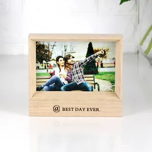 Jinn nhà ngày tốt nhất bao giờ gỗ khung ảnh 4*6 thiết kế mới hình chữ nhật khung gỗ với Laser khắc cho hình ảnh và tự làm - Product Image 1