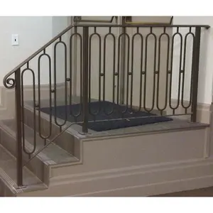 廉价的装饰性锻铁楼梯栏杆面板扶手设计