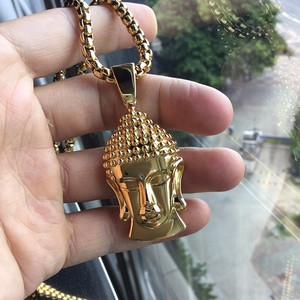 Hip hop bijoux en gros bouddha pendentif en or, pendentif en acier inoxydable - Product Image 2