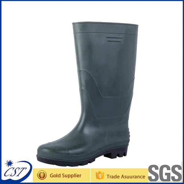 Pvc botas de trabalho dos homens de verde para atacado