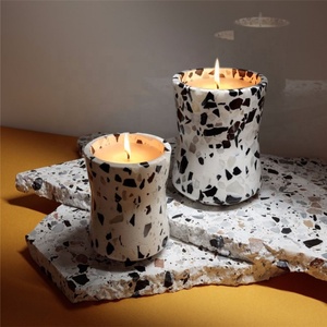 Cheap Price Bulk Gift Box Packing <strong>Concrete</strong> <strong>Candle</strong> <strong>Holder</strong> / Matte Black Empty Decorating <strong>Candles</strong> Jar with Lids - Product Image 1