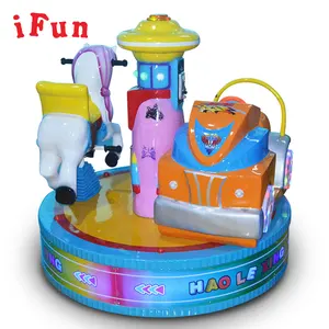 Equipo de diversión para niños que funciona con monedas Carrusel de máquina de juego para niños PARA 2 JUGADORES