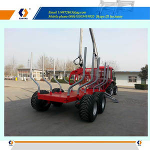 12 T hydraulique remorque forestière avec télescopique grue, log remorque avec grappin - Product Image 4