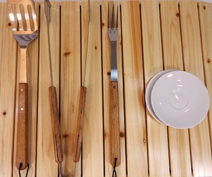 Juego de 3 piezas de barbacoa de acero inoxidable para acampada, SET de herramientas para jardín, playa, Taiwán - Product Image 3