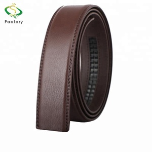 Cinturón de Cuero Vacuno Texturizado para <span class=keywords><strong>Hombre</strong></span>, Sin Hebilla, Correa Automática de Trinquete, 3.5cm de Ancho, Logotipo Personalizable, Cinturón de Diseñador - Product Image 2
