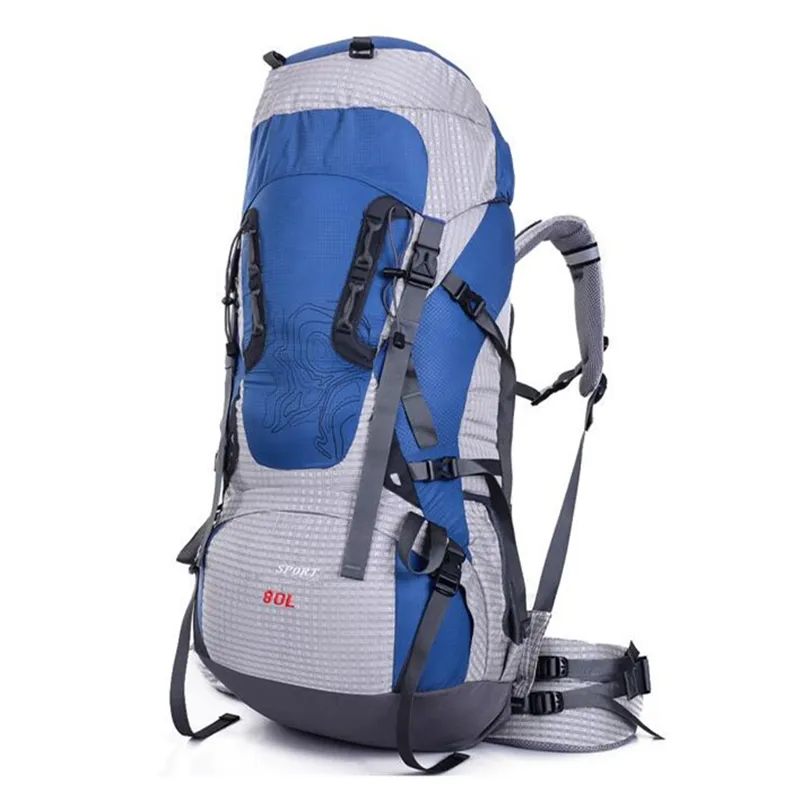Camping backpack 80L waterproof lightweight travel hiking Mountain climbing backpack bag with waist belt