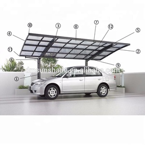 Độ Bền Cao <span class=keywords><strong>Polycarbonate</strong></span> Bãi Đậu Xe, Lều Xe Và Bãi Đậu Xe Dù Để Che Nắng Mái Hiên Với Độ Bền Kéo HDPE Vải - Product Image 3