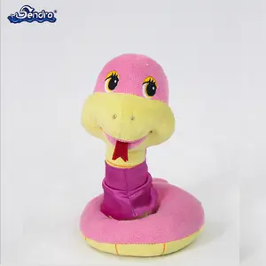 Tùy Chỉnh Sáng Tạo Dễ Thương Động Vật Màu Hồng Rắn Plushie Nhồi Bông Đồ Chơi